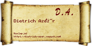 Dietrich Azár névjegykártya
